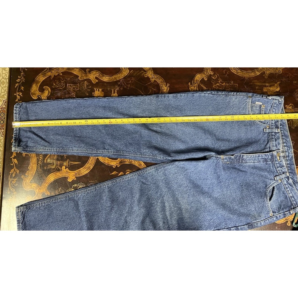 Vtg Carhartt Mens Relaxed Fit Straight Leg Flannel Lined Jean B21 Workwear 38x32 - Picture 7 of 15